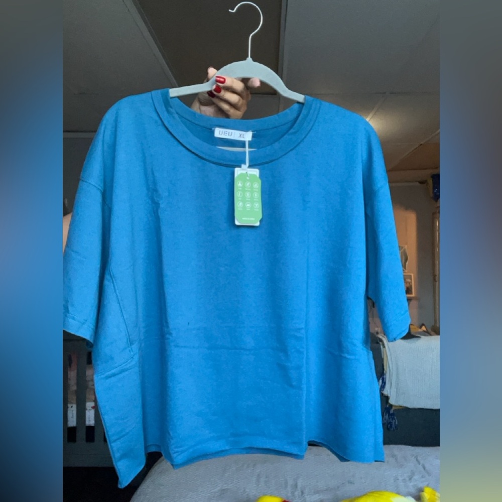 Oversized Active Crop top in Teal